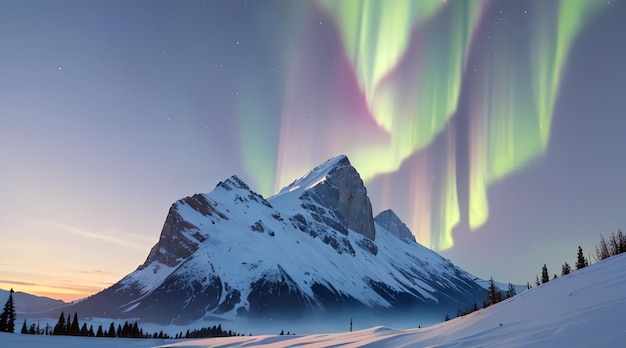 Hermosas auroras boreales para el papel tapiz de estilo anime