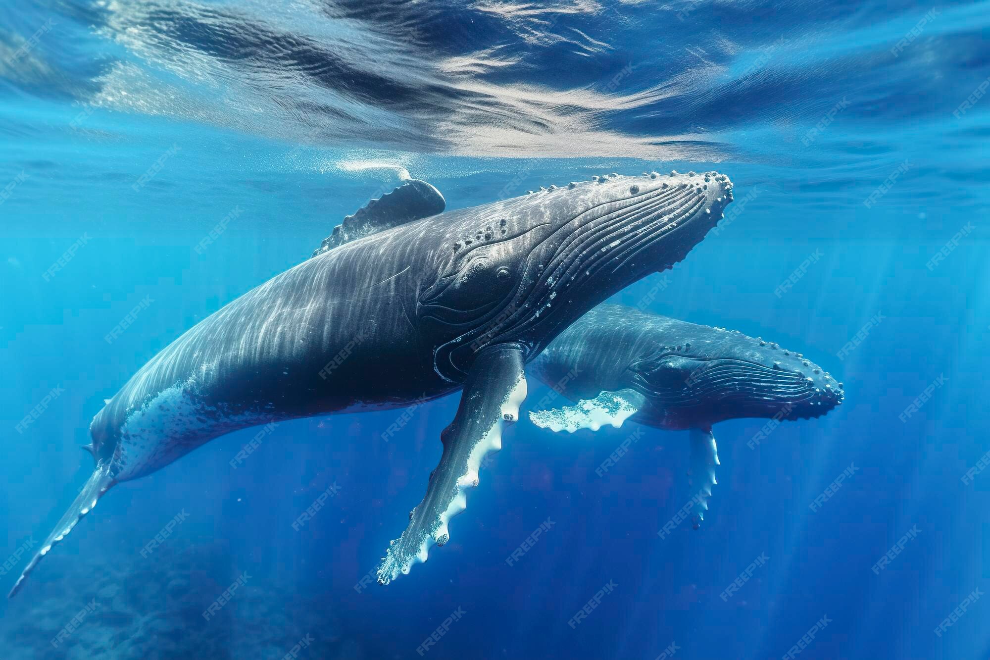 Ballena nadando en el mar