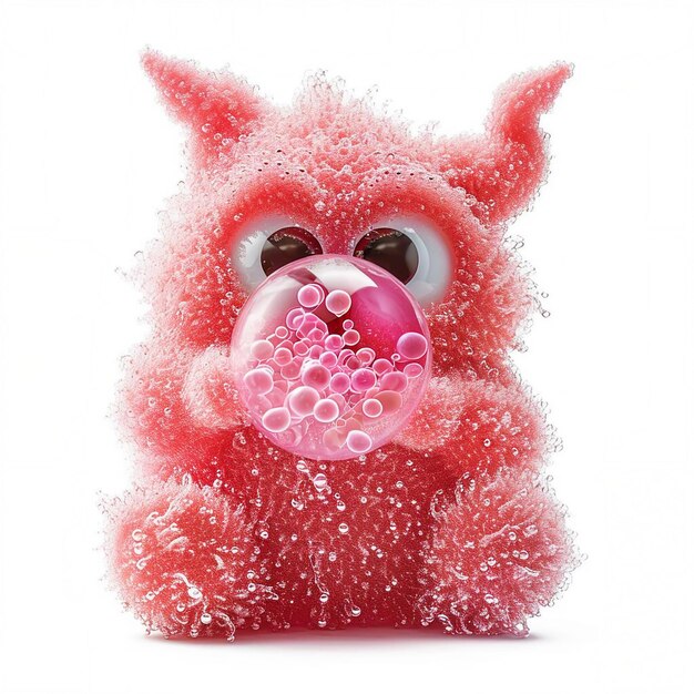 Hermosas burbujas McFluff aisladas sobre un fondo blanco