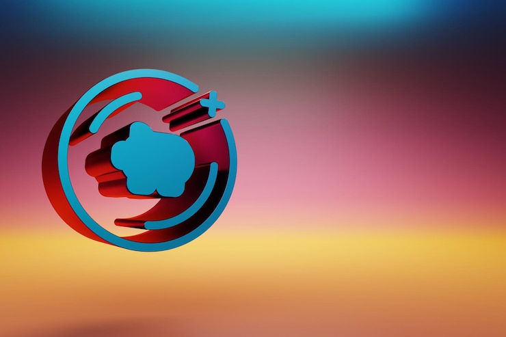 Foto hermosas cajas de dinero azuladas con íconos de símbolos de monedas en un fondo brillante multicolor. ilustración de renderización 3d