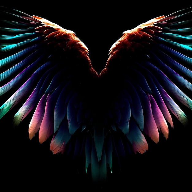 Hermosas y coloridas alas de águila para diseñar y crear arte.