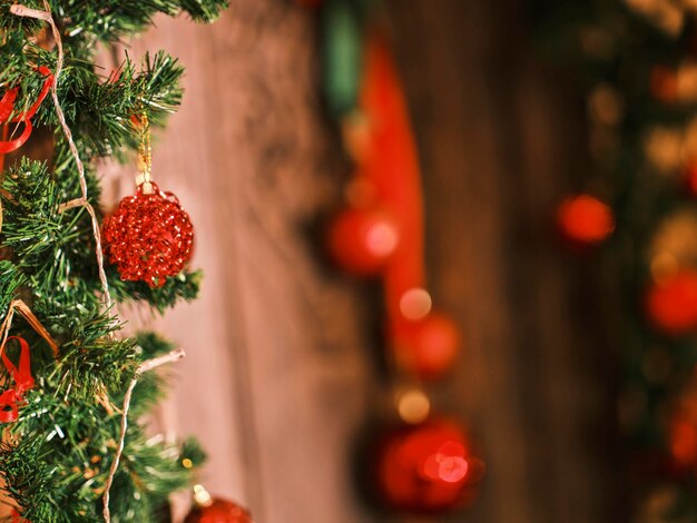 Foto hermosas decoraciones navideñas en una casa