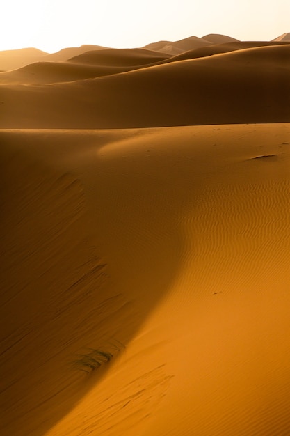 Hermosas dunas de arena en el desierto del Sahara en Marruecos