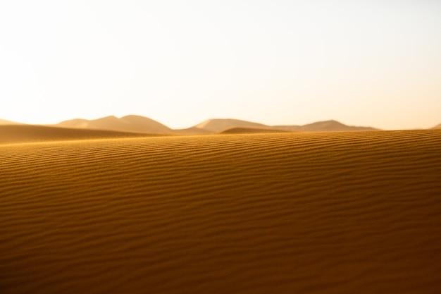 Hermosas dunas de arena en el desierto del Sahara en Marruecos