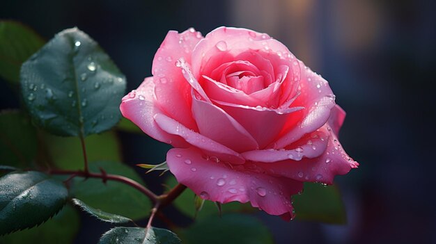 Foto hermosas y elegantes imágenes de rosas rosas de ia generativa