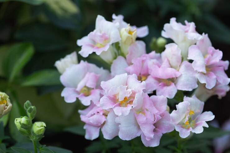 Hermosas flores de boca de dragón que florecen en el jardín en primavera