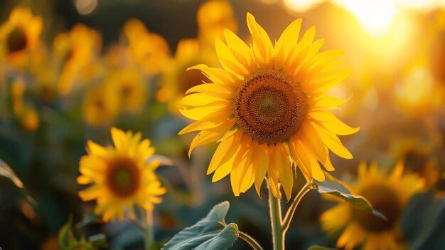 Hermosas flores en un campo