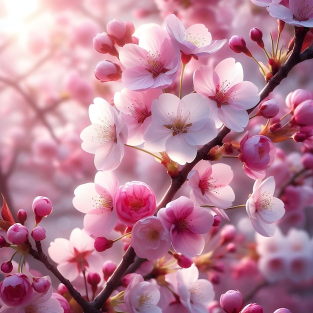 Hermosas flores de cerezo árbol de cerezo