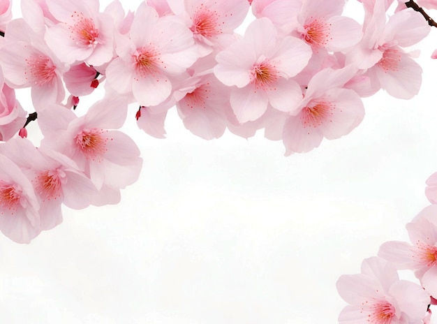 Foto hermosas flores de cerezo en el fondo y un fondo encantador