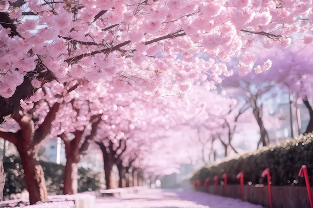 Hermosas flores de cerezo en Japón AI