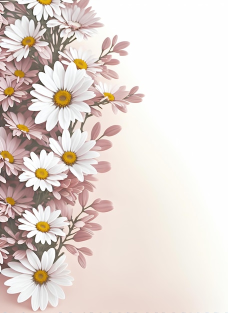 Hermosas flores de color rosa blanco closeupspace para texto