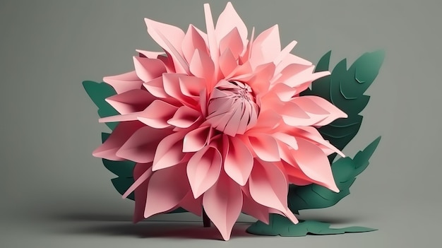 Hermosas flores estilo papel Generativo Ai