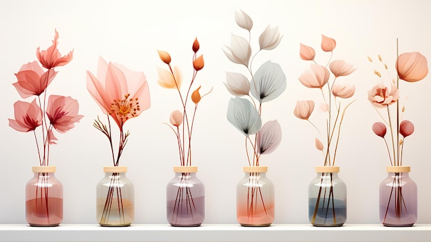 Hermosas flores florales con marco e imágenes de fondo de flores de colores