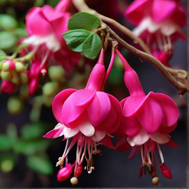 Unas hermosas flores fucsias.