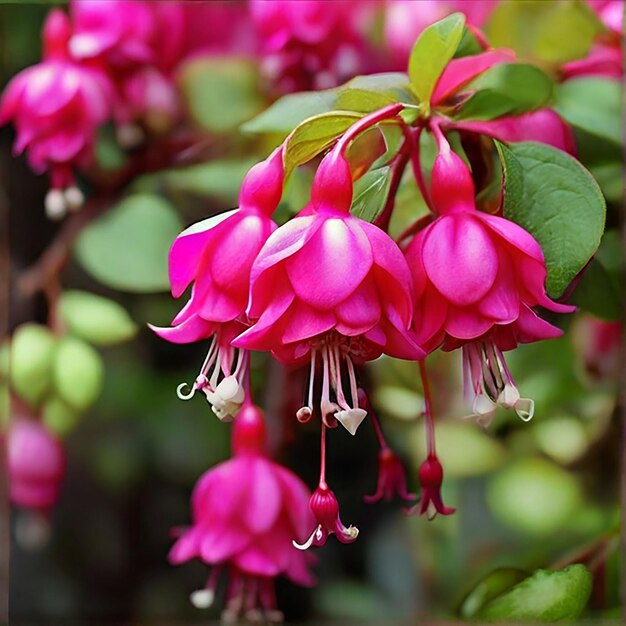 Unas hermosas flores fucsias.