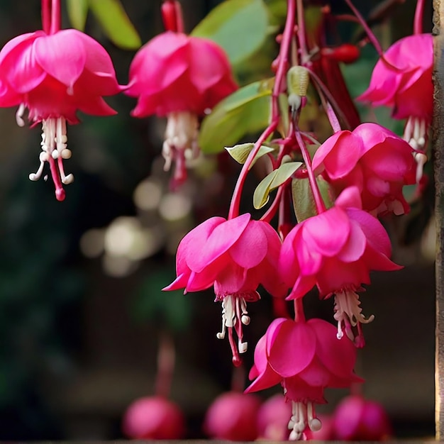 Unas hermosas flores fucsias.