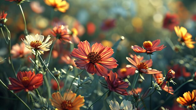 Las hermosas flores generadas por AIG florecen digitalmente en armonía artística