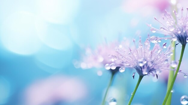 Hermosas flores con gotas de agua en ellas.