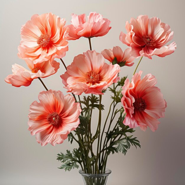 Hermosas flores en HD con fondo blanco