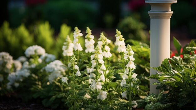 Hermosas flores de jardín Una delicada exhibición de flores blancas