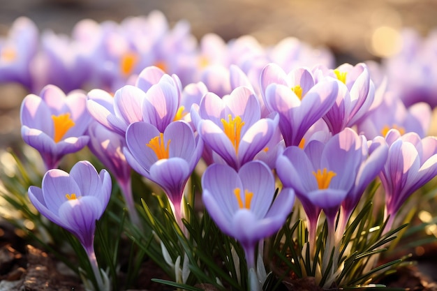 Las hermosas flores de lavanda y azafrán