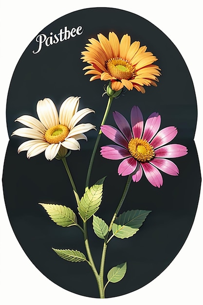 Foto hermosas flores en macetas primer plano fondo simple cartel cubierta papel tapiz diseño publicitario