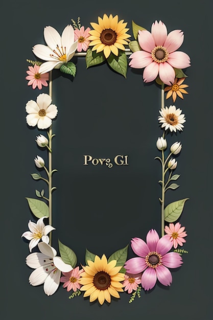 Hermosas flores en macetas primer plano fondo simple cartel cubierta papel tapiz diseño publicitario