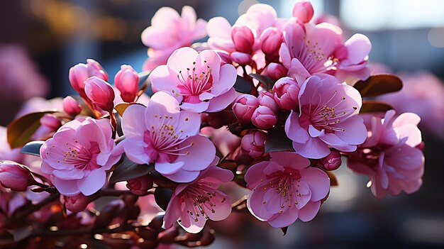 Las hermosas flores del mirto de Crape