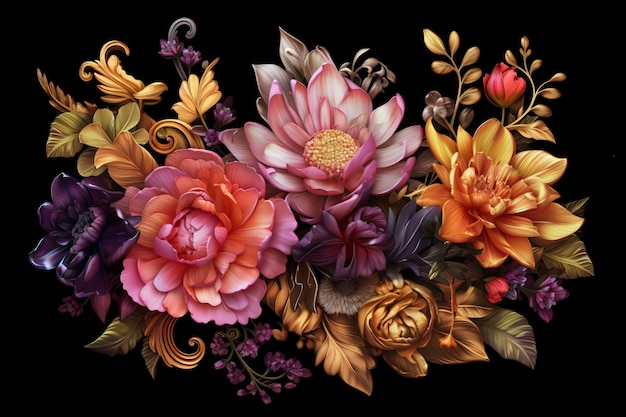 Hermosas flores Obra de arte Ai generativo