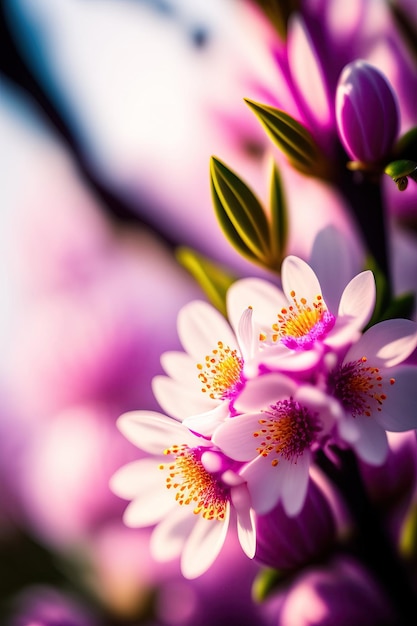 Hermosas flores de primavera florecen la naturaleza de fondo poco profunda del campo de blanco salvaje cerezo del Himalaya