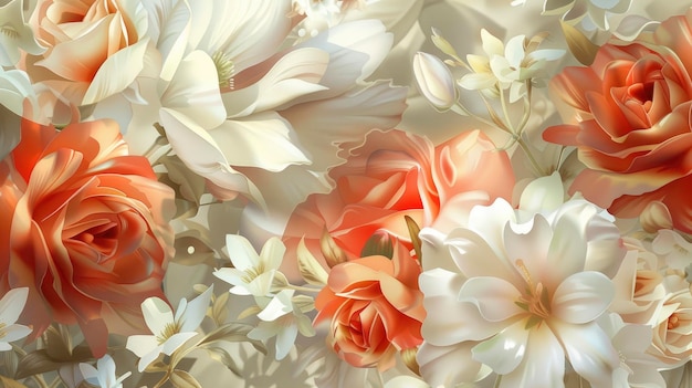 Hermosas flores de primavera en un fondo de papel que exuda frescura y elegancia de alta calidad