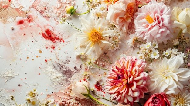 hermosas flores de primavera sobre fondo de papel