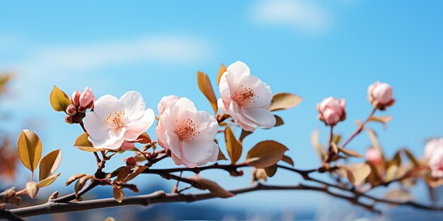 Foto hermosas flores de primavera volando en el aire contra un fondo azulado diseño floral creativo de primavera valentines de cumpleaños o concepto de boda mínimos