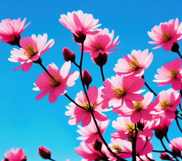 hermosas flores rosadas del cosmos en el jardín