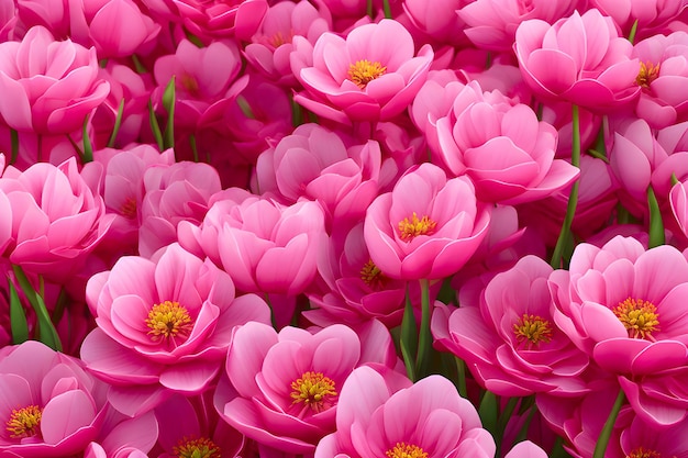 Hermosas flores rosadas con fondo rosado Diseñador de tarjetas de felicitación Diseño de elementos florales