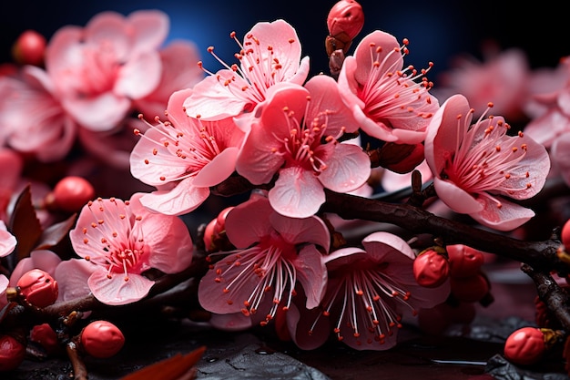 Foto hermosas flores rosadas en el jardín