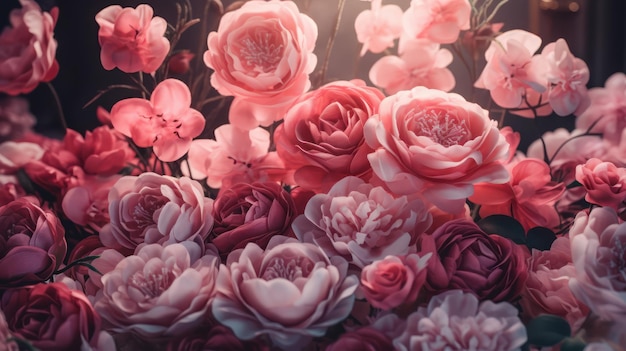 Hermosas flores rosas