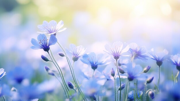 Hermosas flores silvestres azules en el desierto al aire libre