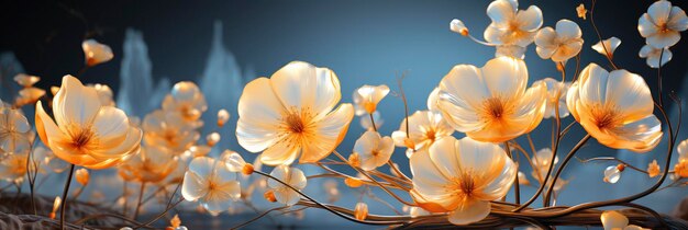 Hermosas flores silvestres sobre un fondo blanco