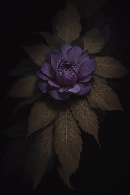 Foto hermosas flores sobre un fondo negro