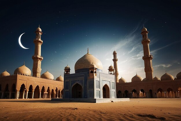 Foto hermosas fotos de la mezquita puesta de sol paisaje soleado