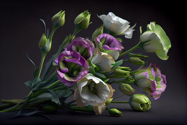 Hermosas y frescas flores de Lisianthus