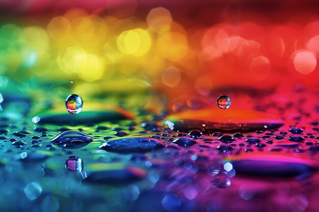 hermosas gotas de color arco iris abstractas de fondo generadas por la IA