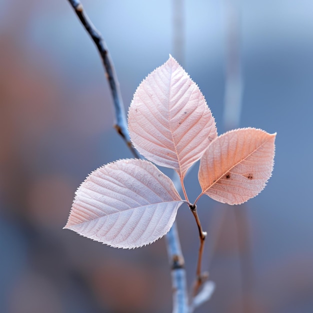 Hermosas hojas de otoño de color rosa pastel fotografía AI Imagen generada