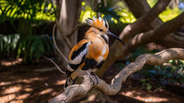 Foto hermosas hoopoe posando en la rama