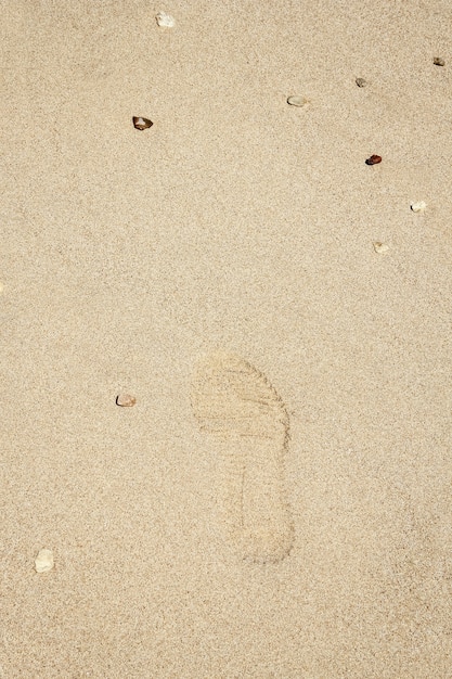 Hermosas huellas en el fondo de la naturaleza del mar de arena