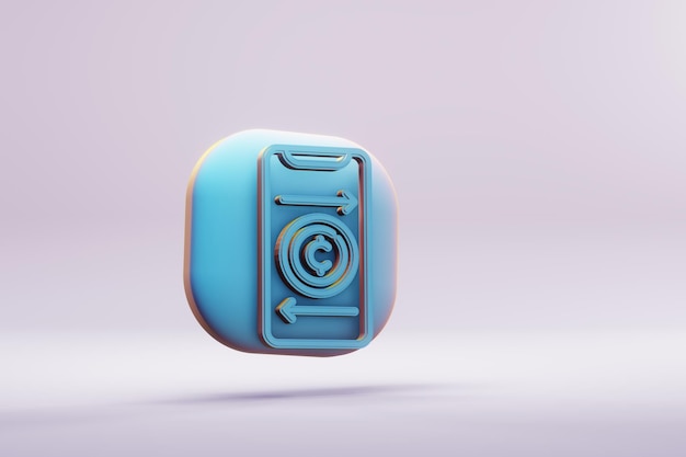 Hermosas ilustraciones abstractas azul moneda de cambio símbolo iconos en un fondo maravilloso 3d rende