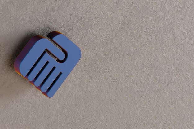Hermosas ilustraciones abstractas Íconos de símbolo de apretón de mano azul en un fondo de pared renderización 3D illu