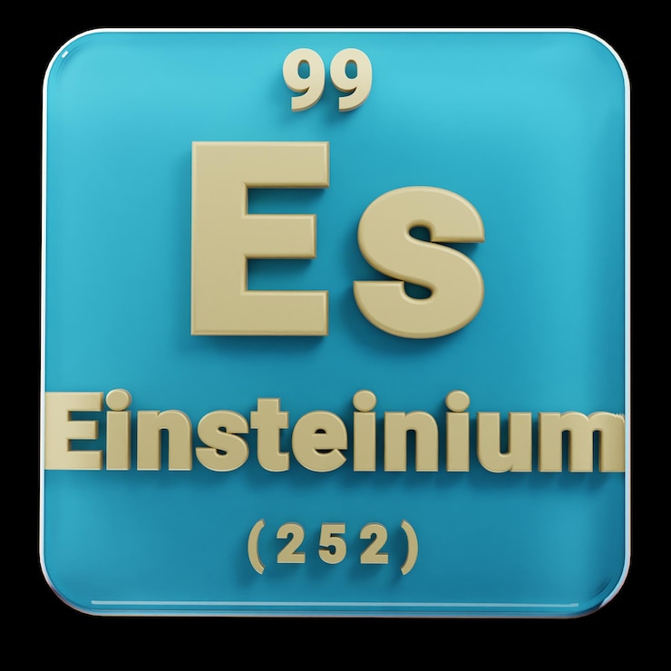 Foto hermosas ilustraciones abstractas de pie negro y rojo einsteinium elemento de la tabla periódica