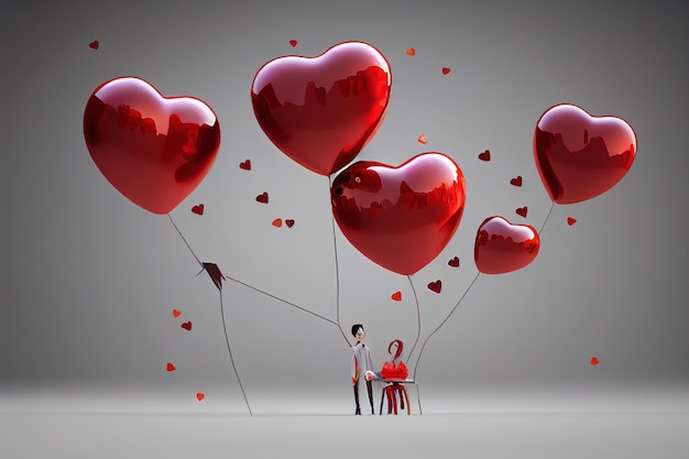 Hermosas ilustraciones para el día de San Valentín para la pareja de San Valentín